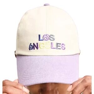 ASOS DESIGN Soft Baseball Cap with Contrast Peak and Embroidery in Lilac​​​​